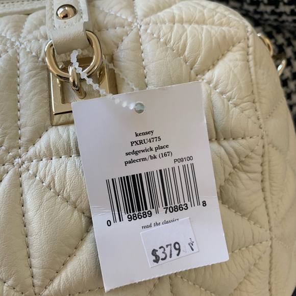NWT KATE SPADE White/Black SEDGEWICK PLACE KENSEY QUILTED PURSE - Picture 6 of 7